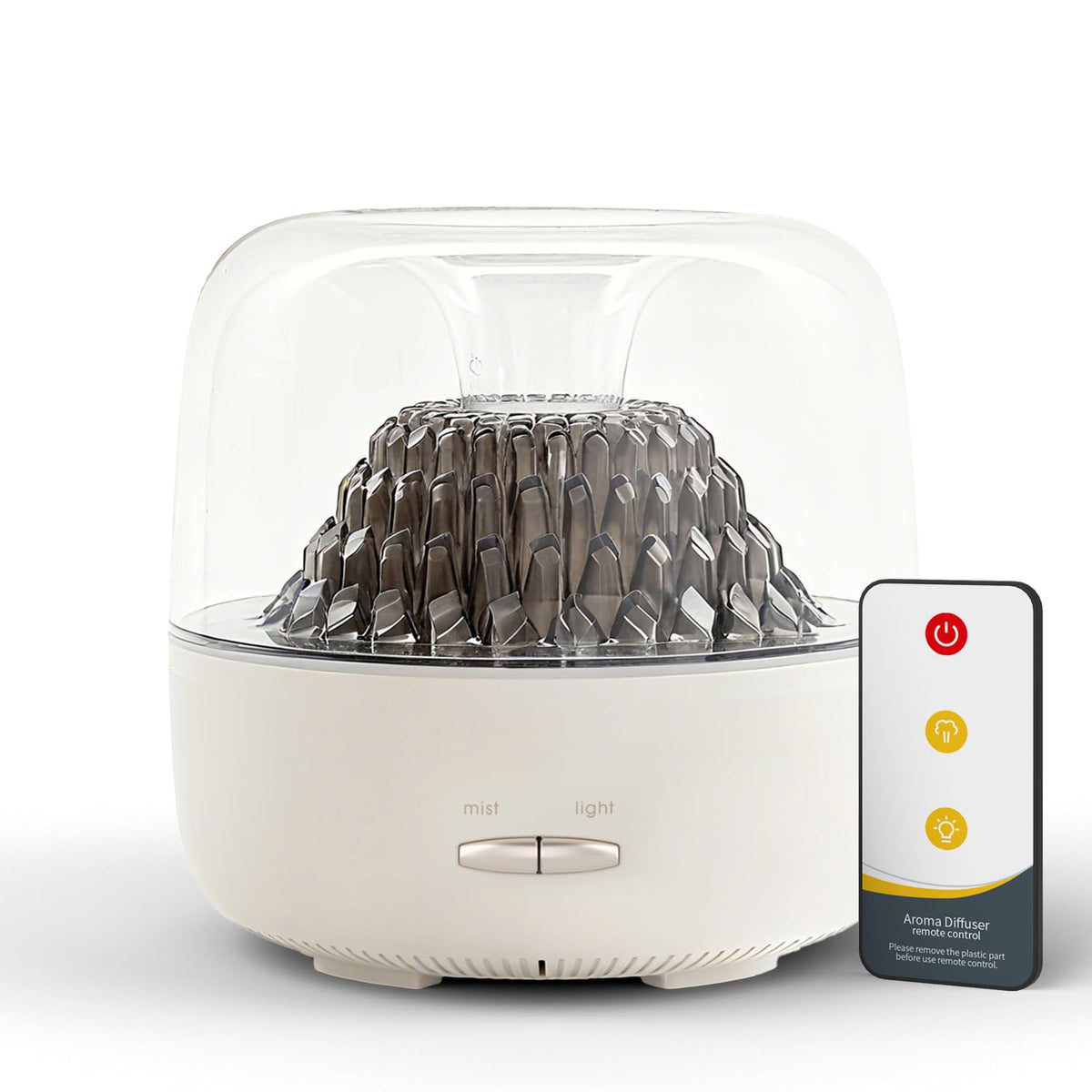 Difusor KinYiLO de diseño volcánico, niebla suave para ambientar el hogar.
