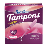Tampones Kinzino con aplicador y algodón de alta absorbencia para días intensos.