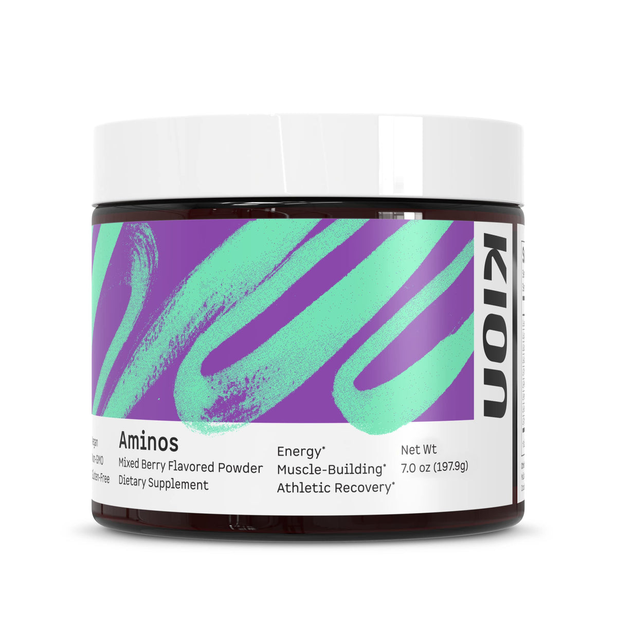 Kion Aminos: botella vertiendo para energía durante entrenamientos.
