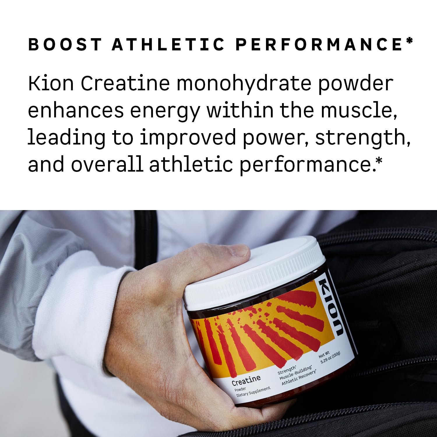 Kion Creatine preparado en shake para entrenamiento más eficiente.
