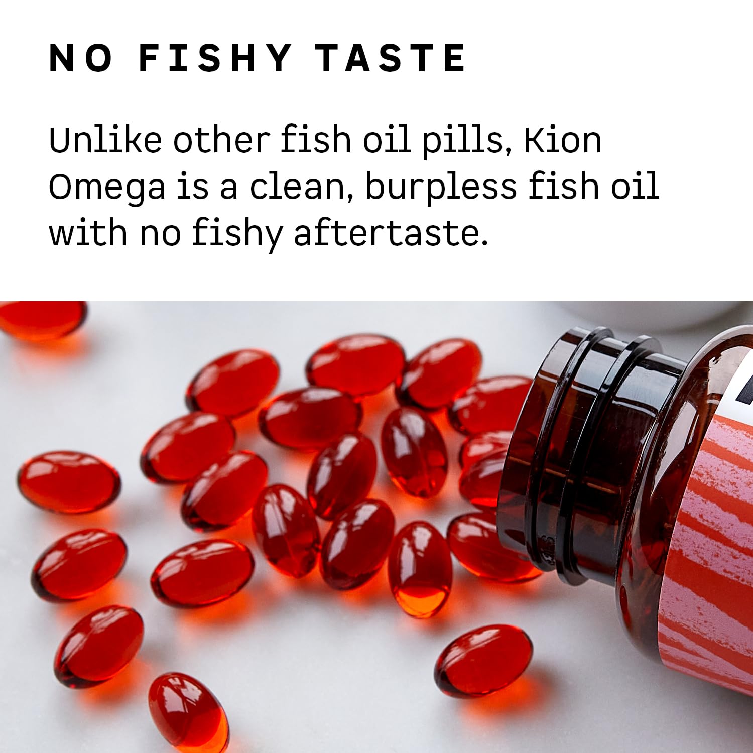 Kion Omega sin sabor a pescado, ideal para uso diario.