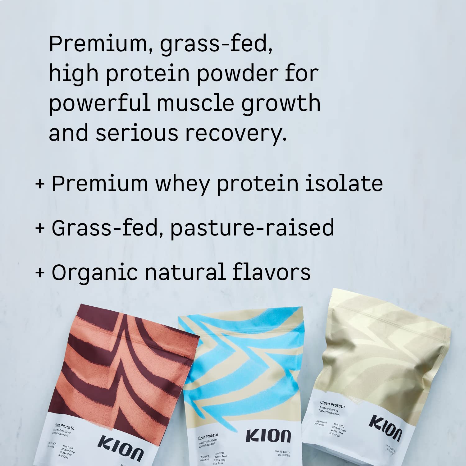 Kion Proteína Limpia con medidor, dosifica con precisión para batidos de vainilla