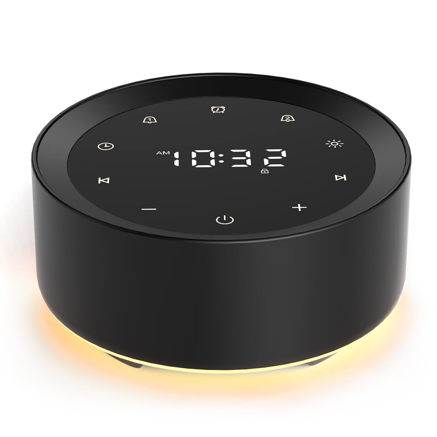 Kipcush máquina de ruido blanco con despertador y luz nocturna, ideal para dormir.