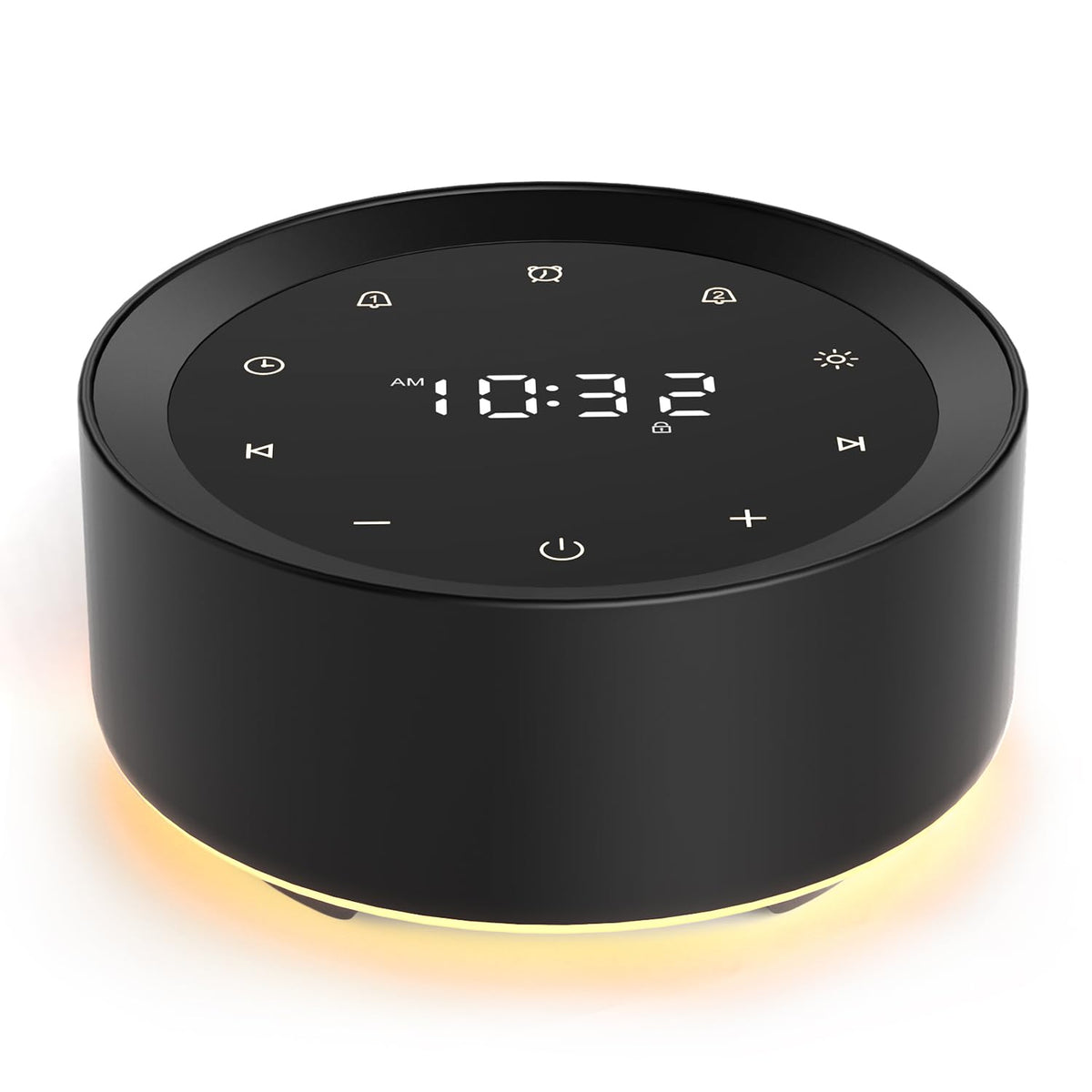 Kipcush máquina de ruido blanco con despertador y luz nocturna, ideal para dormir.