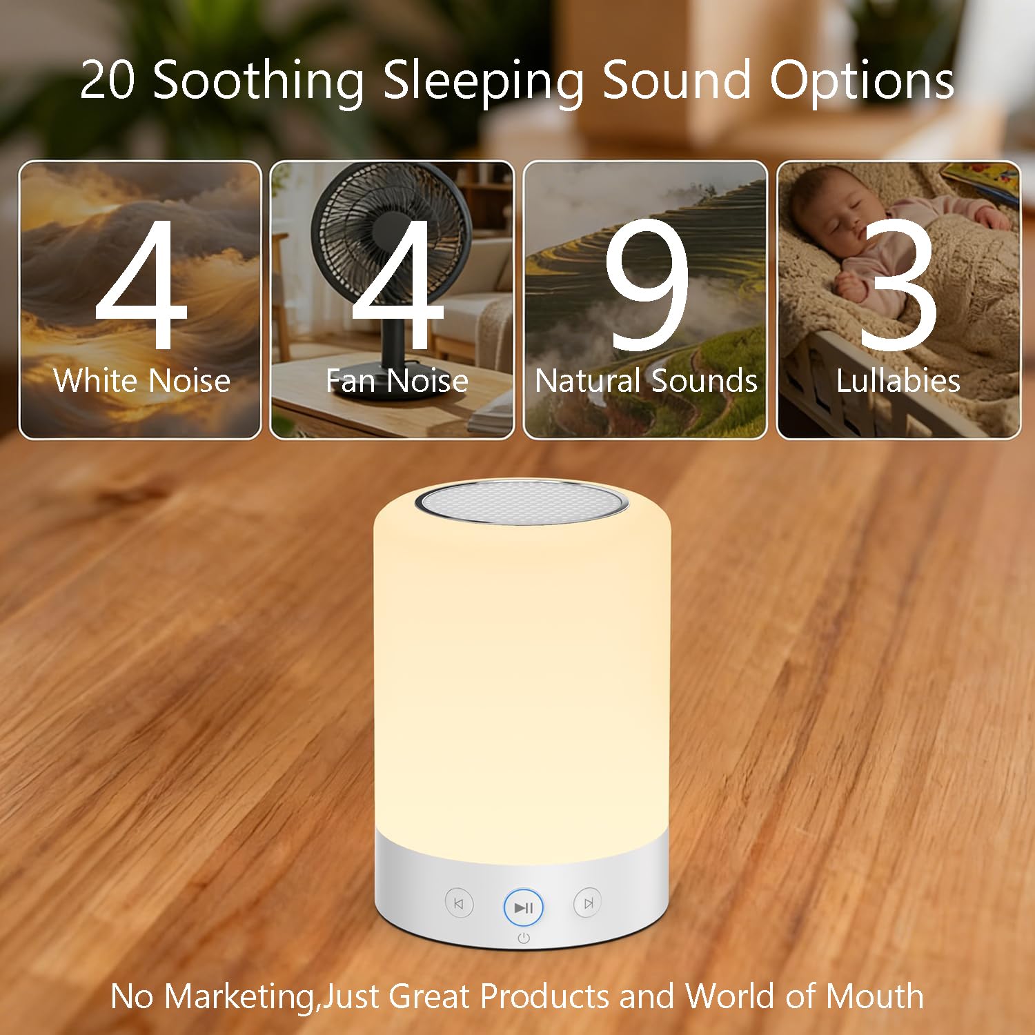Kipcush 20 sonidos para dormir, útil para bebés y adultos.