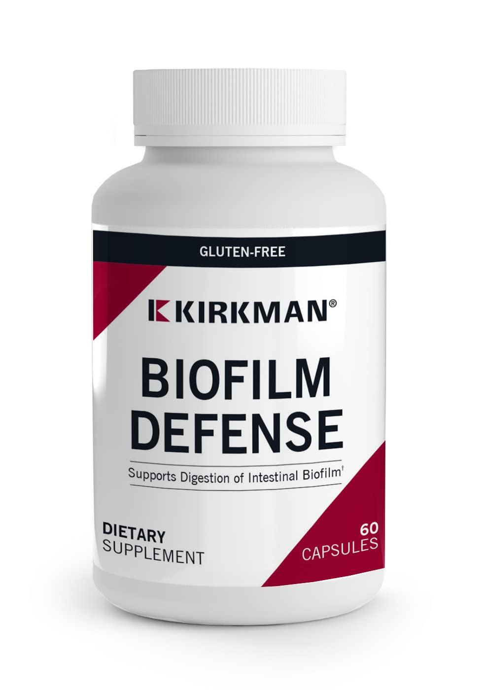 Kirkman Biofilm Defense Disruptor, botella en vertido, posible apoyo a la digestión diaria.