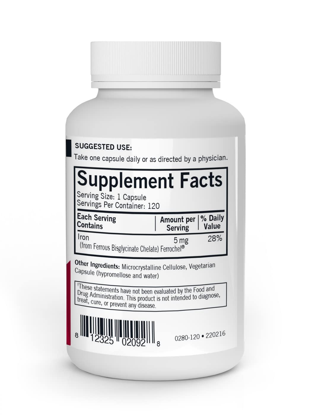 Kirkman Hierro Ferrochel 5 mg - etiqueta frontal: mayor tolerancia y absorción
