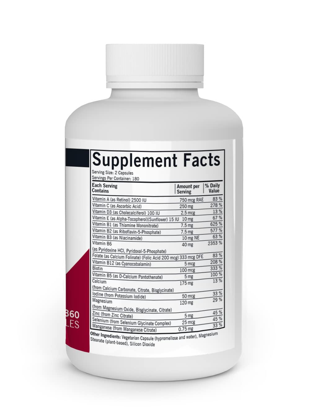 Kirkman Super Nu-Thera: cápsulas para ingesta diaria de vitaminas.