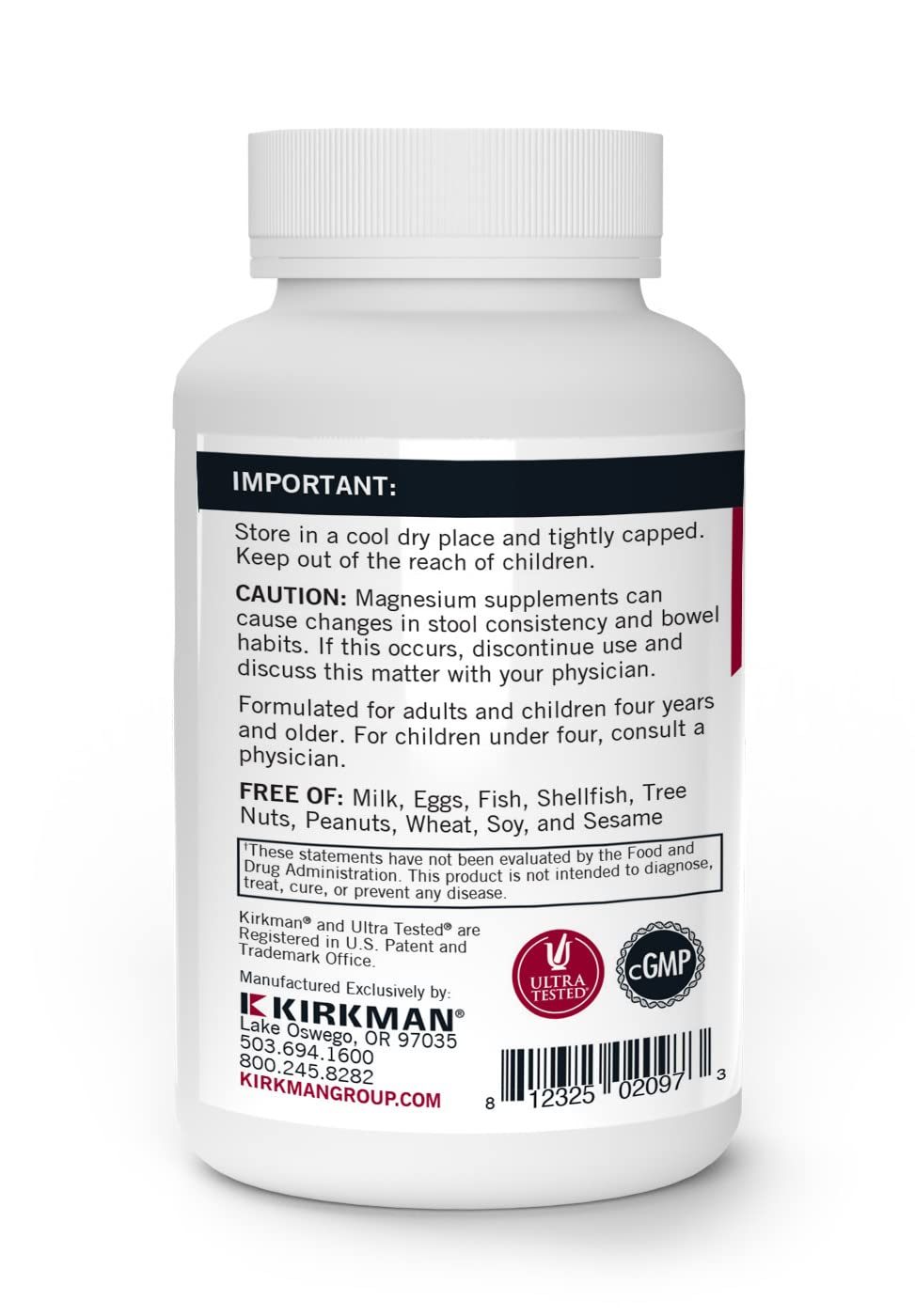 Kirkman Vitamina B6 con Magnesio, tableta masticable fácil de tomar para comodidad diaria