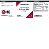 Kirkman Vitamina C masticable, empaque de 250 tabletas para uso diario.