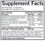 Kirkman Yeast Aid Advanced Formula, etiqueta sin alergenos, ideal para dietas sensibles y seguras.