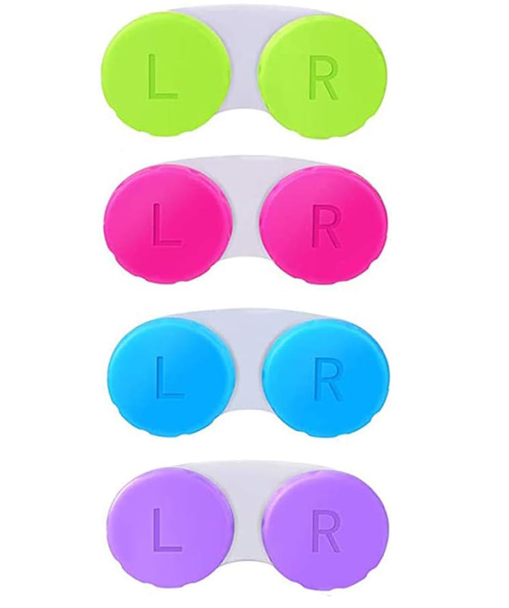 Caja KISEER colorida para cuatro estuches de lentes de contacto, organización fácil.