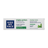 Kiss My Face Aloe Vera Menta, cuidado suave para encías y aliento duradero.