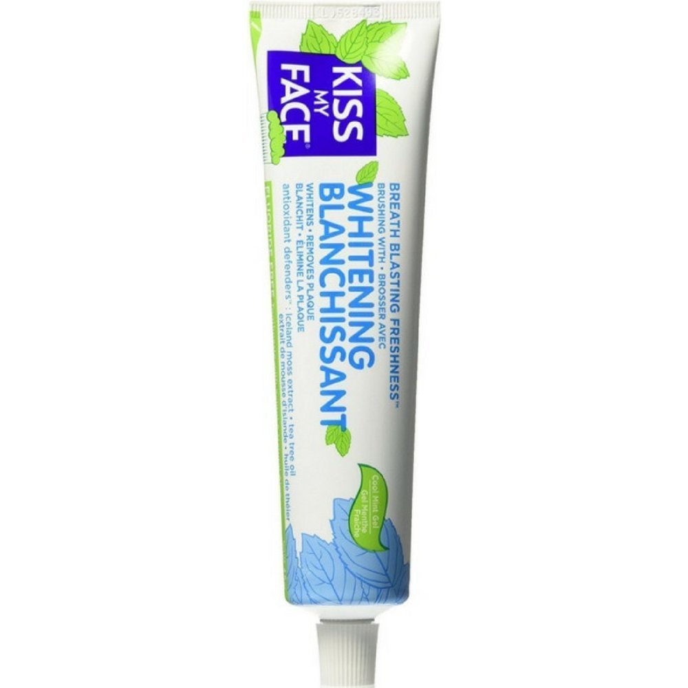 Pasta dental Kiss My Face Blanqueadora Cool Mint, empaque 3-pack, aliento fresco diario.