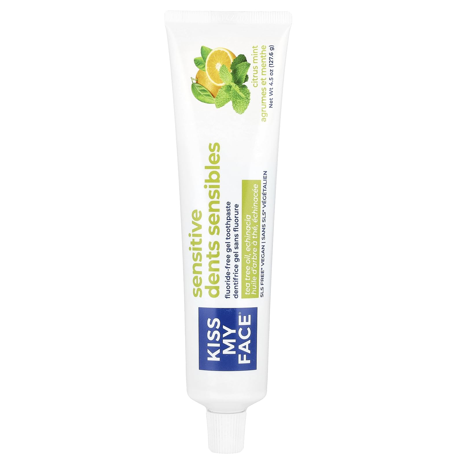 Pasta dental Kiss My Face sensitiva, menta cítrica, alivio de la sensibilidad