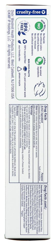 Uso diario de Kiss My Face, pasta dental sin fluoruro para dientes sensibles