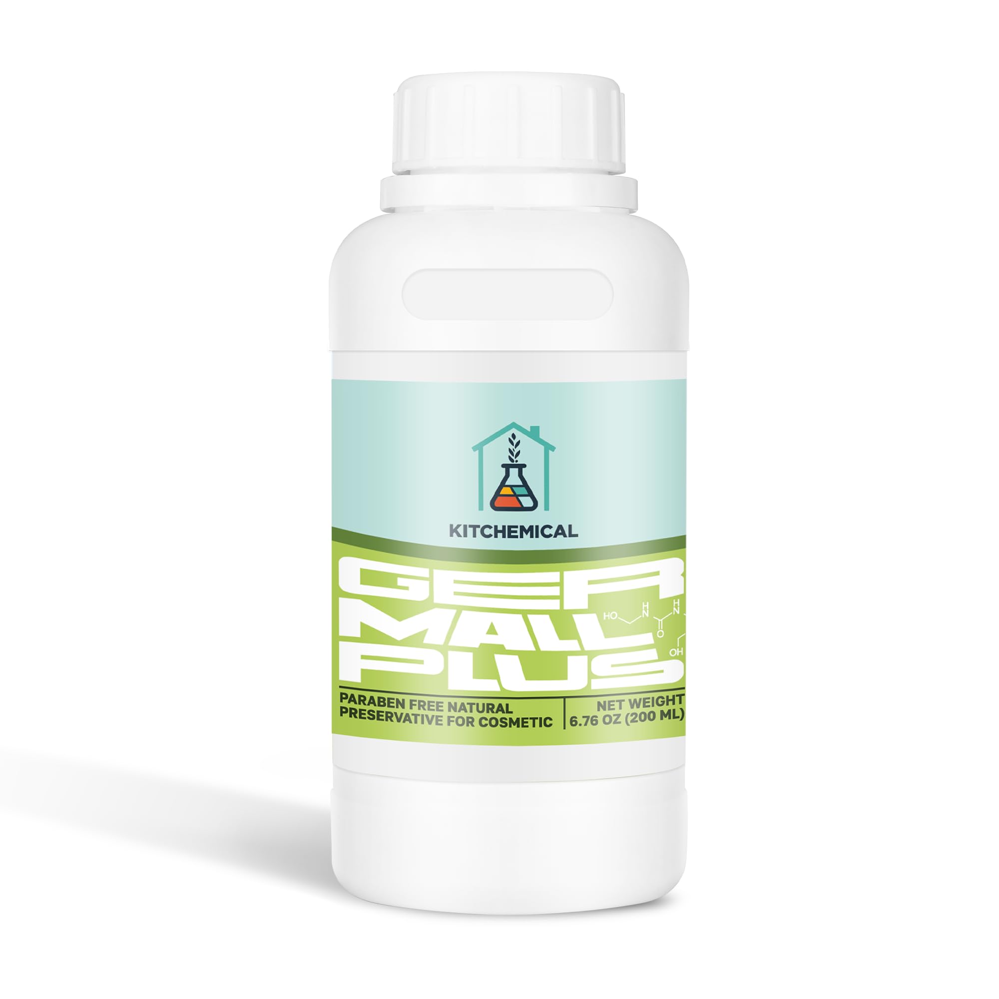 Kitchemical Germall Plus botella de 200 ml lista para conservar cosméticos a base de agua.