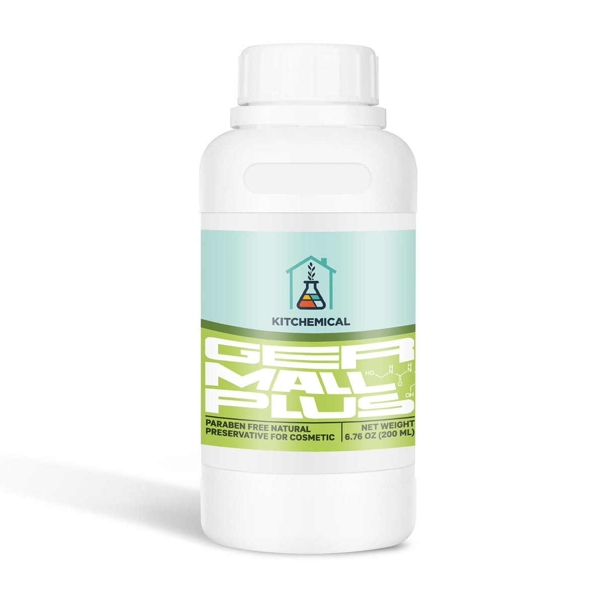Kitchemical Germall Plus botella de 200 ml lista para conservar cosméticos a base de agua.