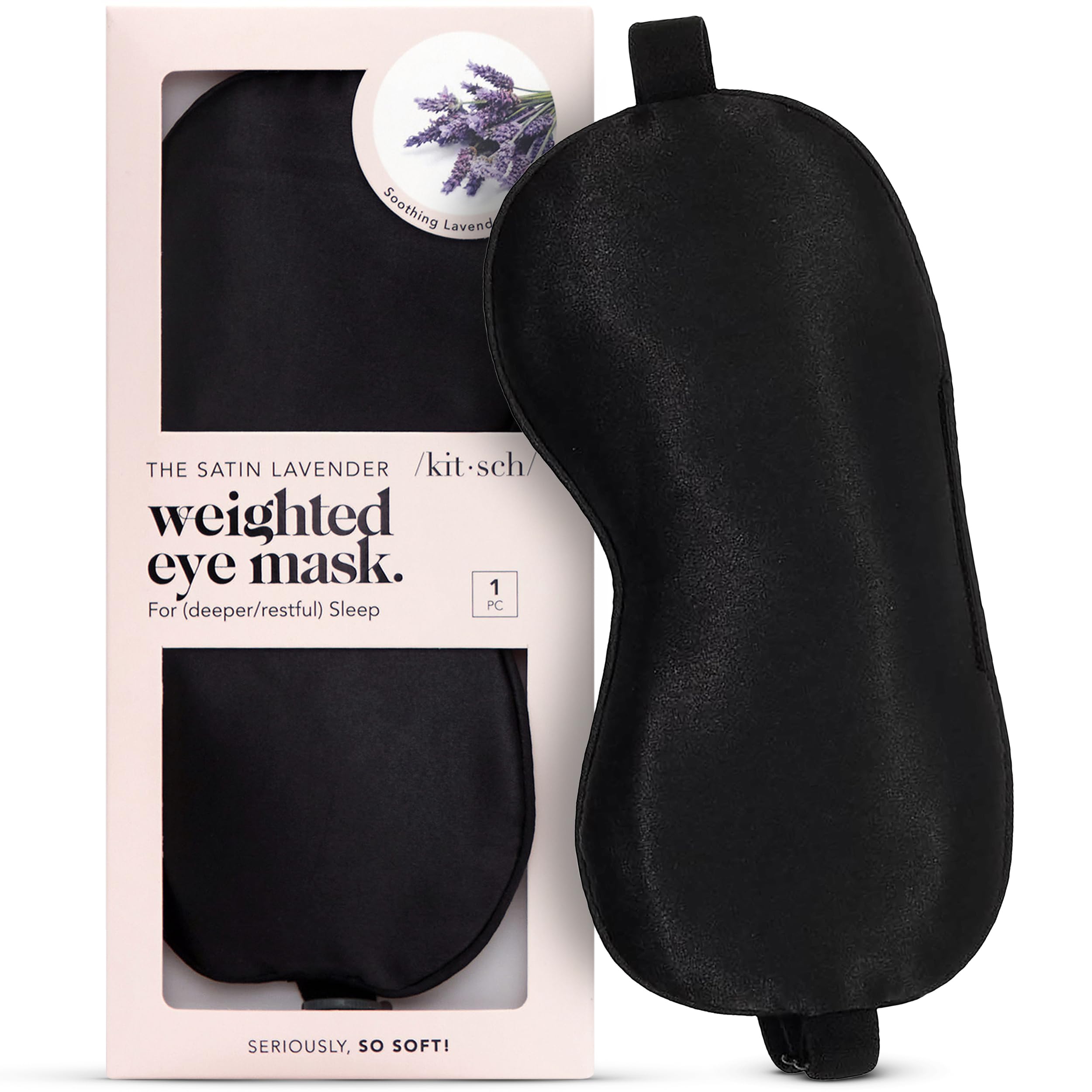 Kitsch mascarilla peso dormir lavanda bloquea la luz para descanso suave.