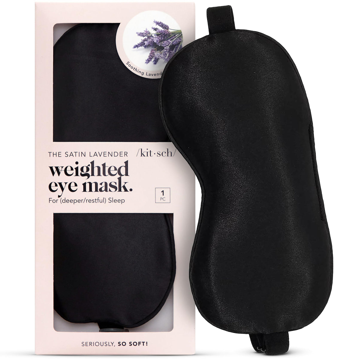 Kitsch mascarilla peso dormir lavanda bloquea la luz para descanso suave.
