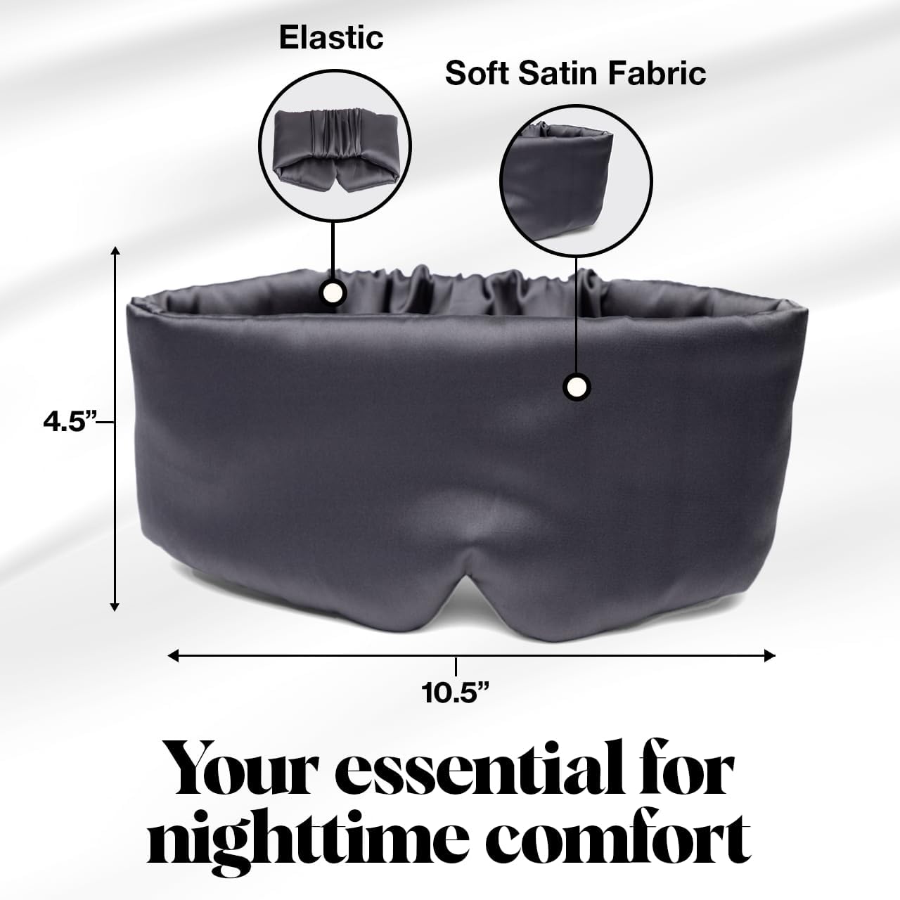 Kitsch máscara satén suave para piel sensible, comodidad nocturna para dormir