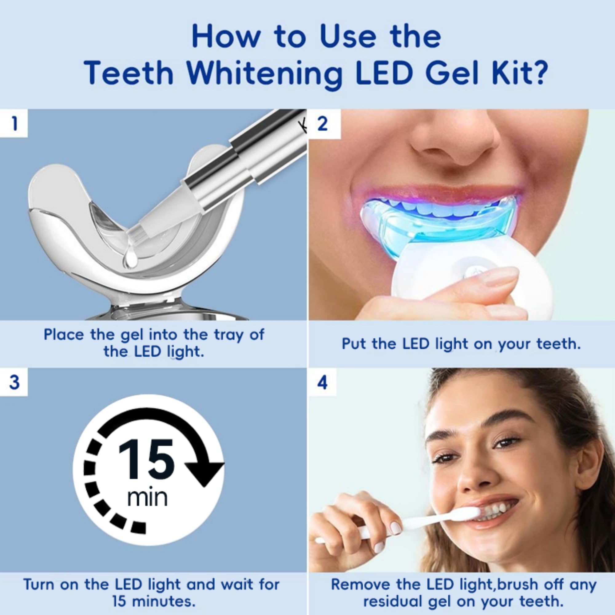 KIWIBIRD guía-tonos-dentales para medir progreso de blanqueamiento