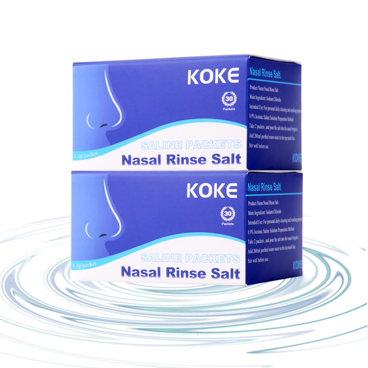 KKEOKE lavado nasal salino 60 paquetes, limpieza suave diaria