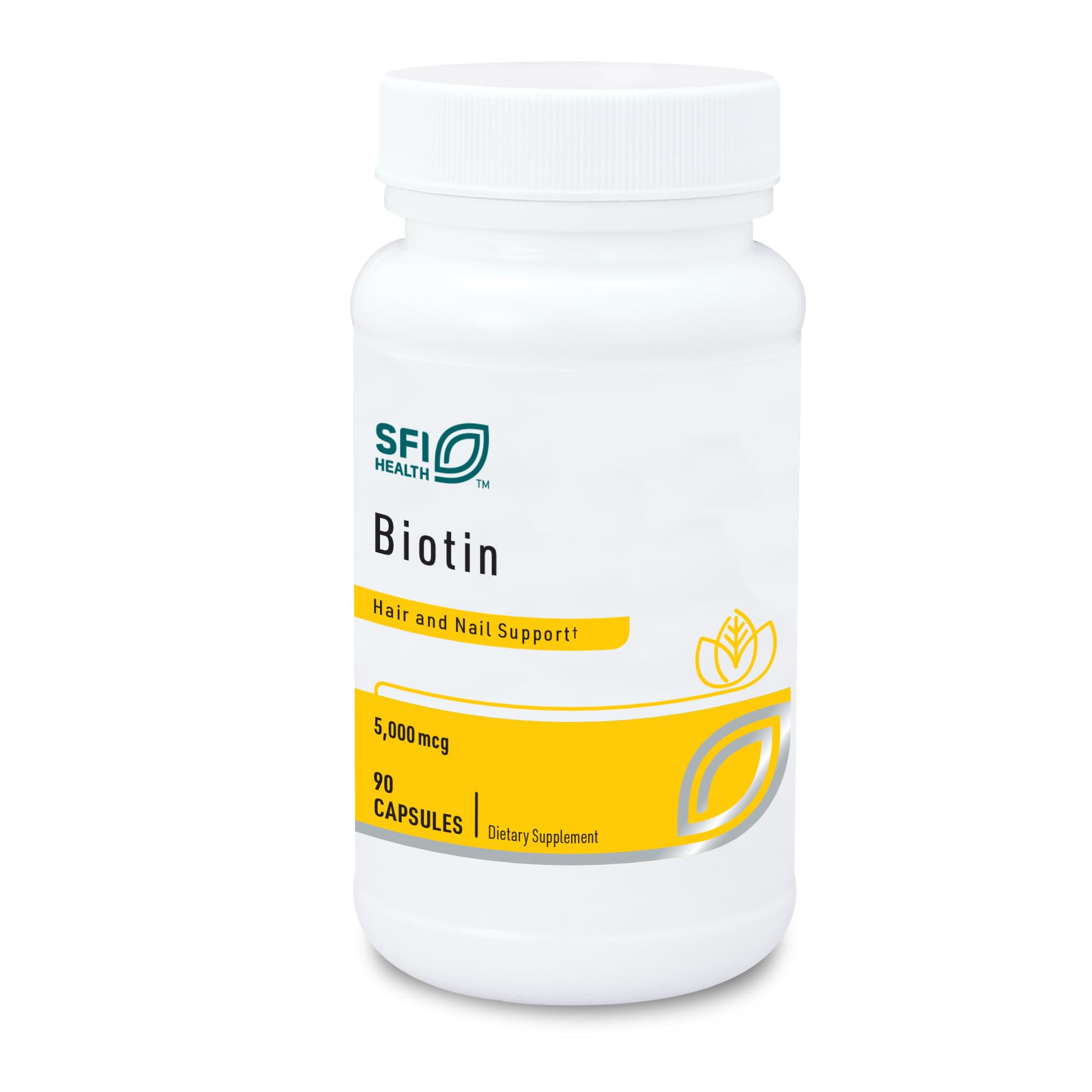 Klaire Labs Biotina 5000mcg: cápsulas pequeñas para tomar cada día.