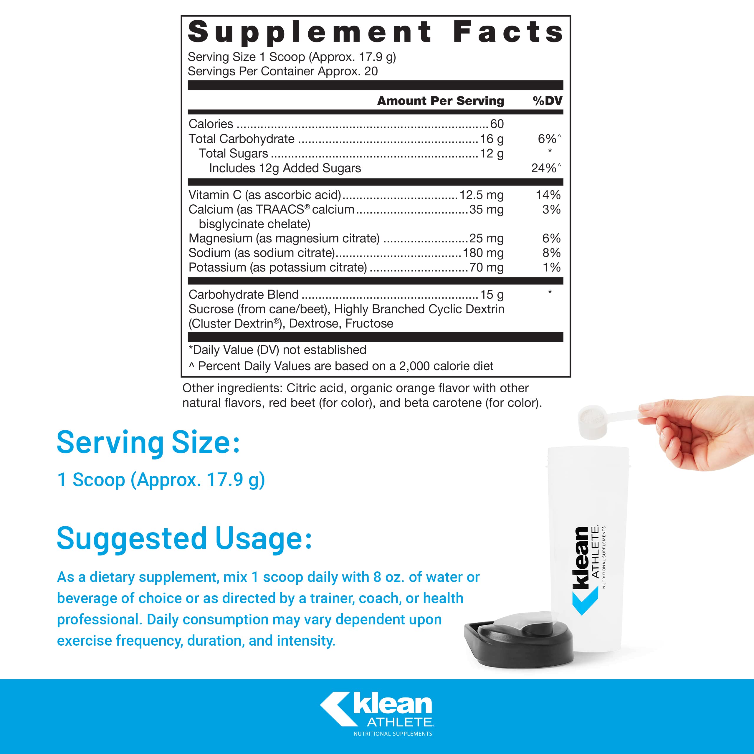 Klean Hydration sabor naranja para rehidratar durante ejercicios.