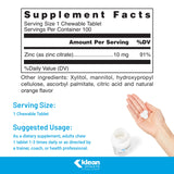 Klean Athlete Klean Zinc, tabletas sabor naranja para masticar en cualquier momento.