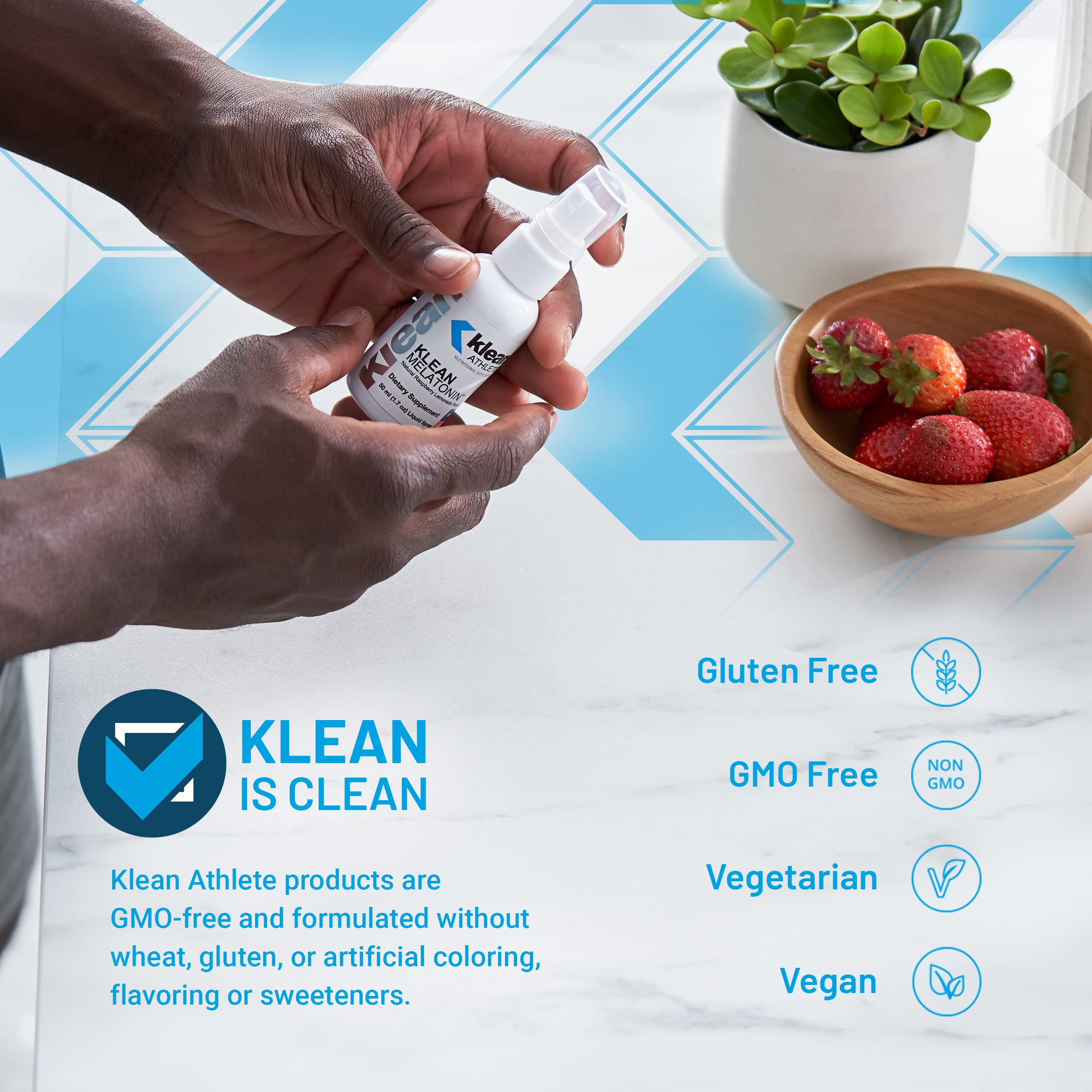 Klean Athlete Melatonina 3 mg, dosis precisa para apoyo suave del ciclo sueño-vigilia.