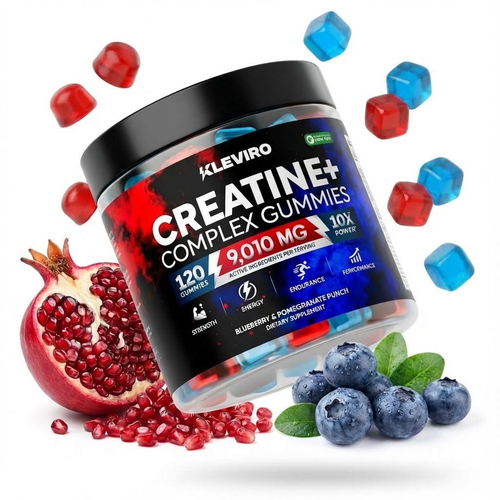 KLEVIRO gomitas creatina monohidrato, arándano granada, impulso de energía durante el entrenamiento