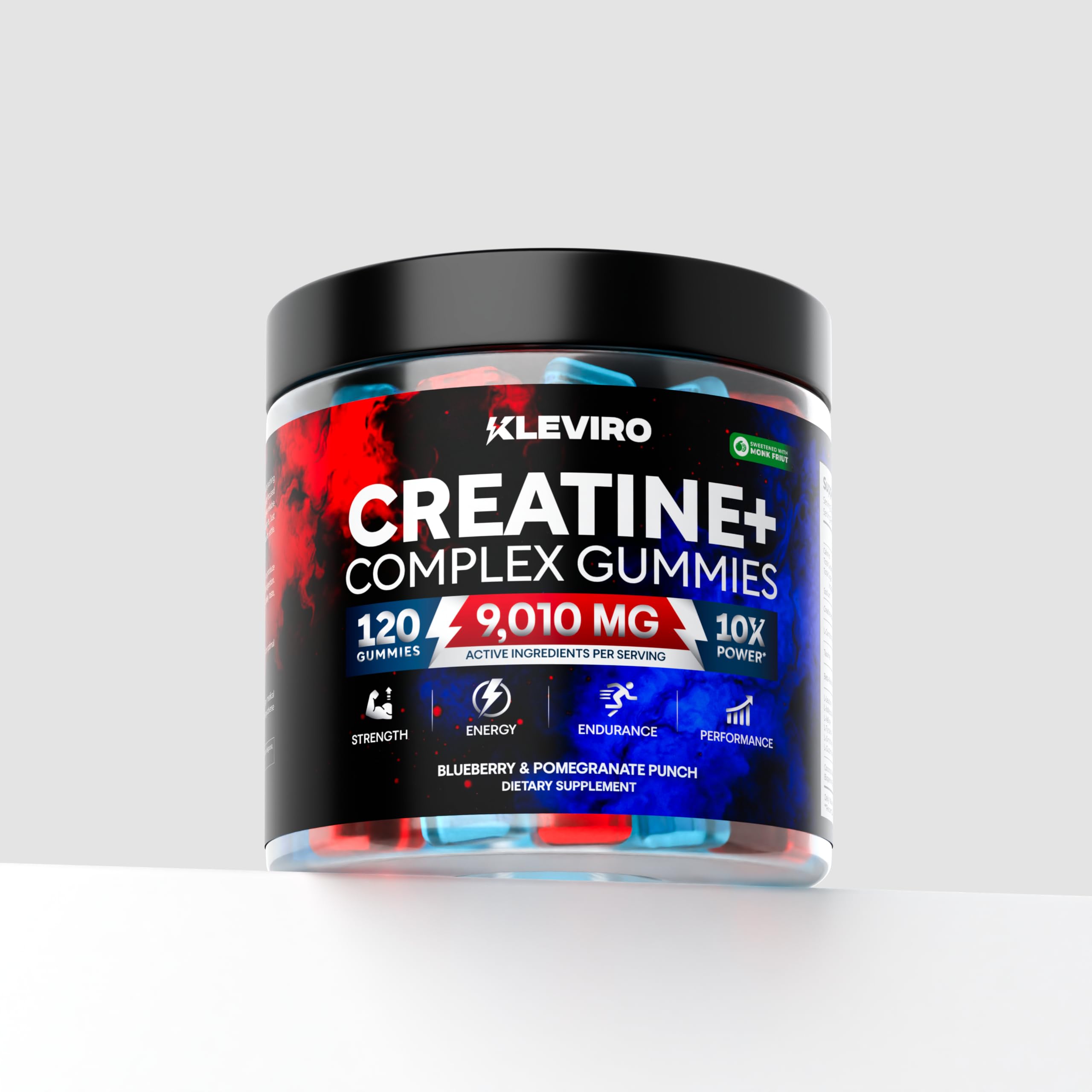 KLEVIRO gomitas creatina, uso diario durante entrenamientos para concentración