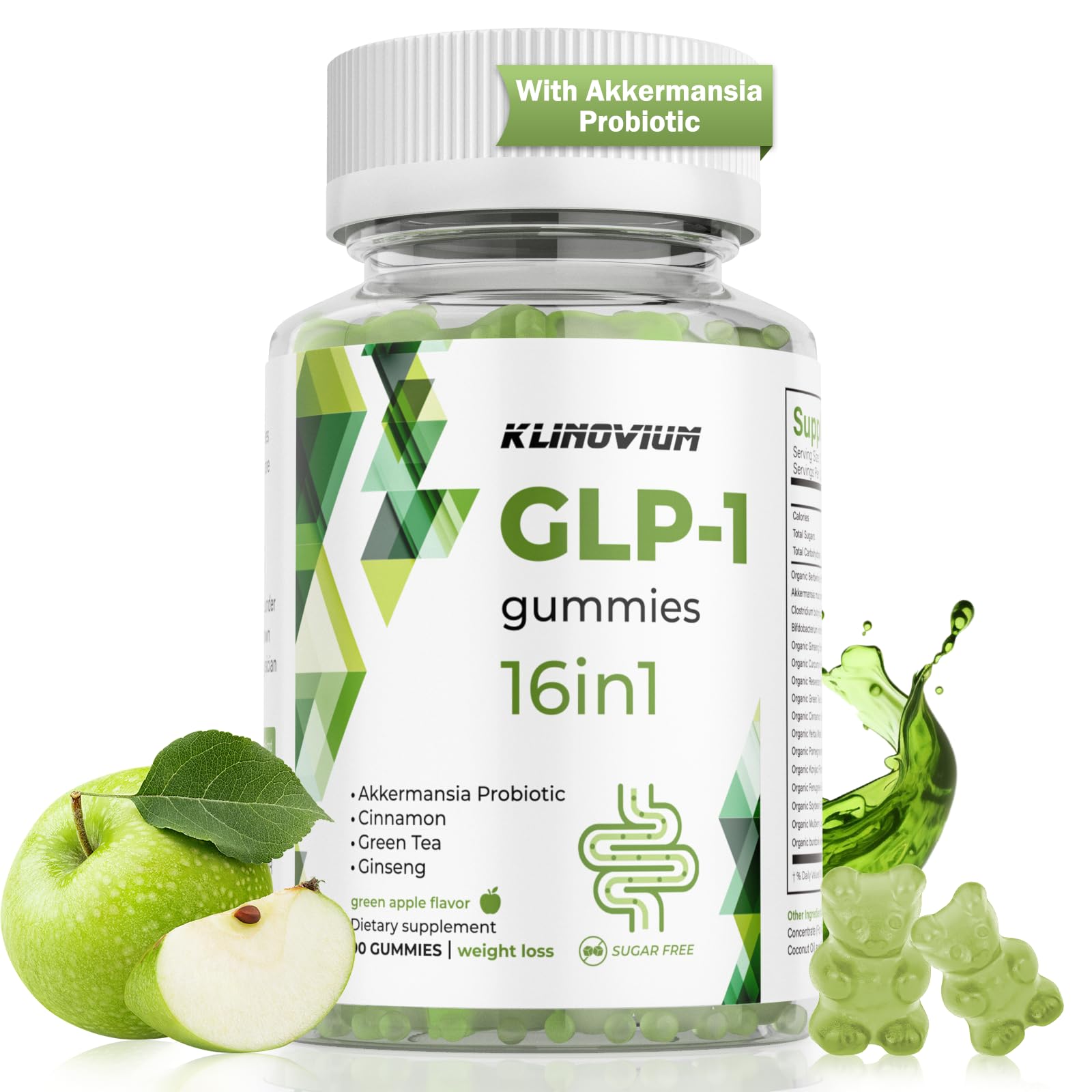Gomitas Klinovium GLP1 en botella para ingesta diaria.