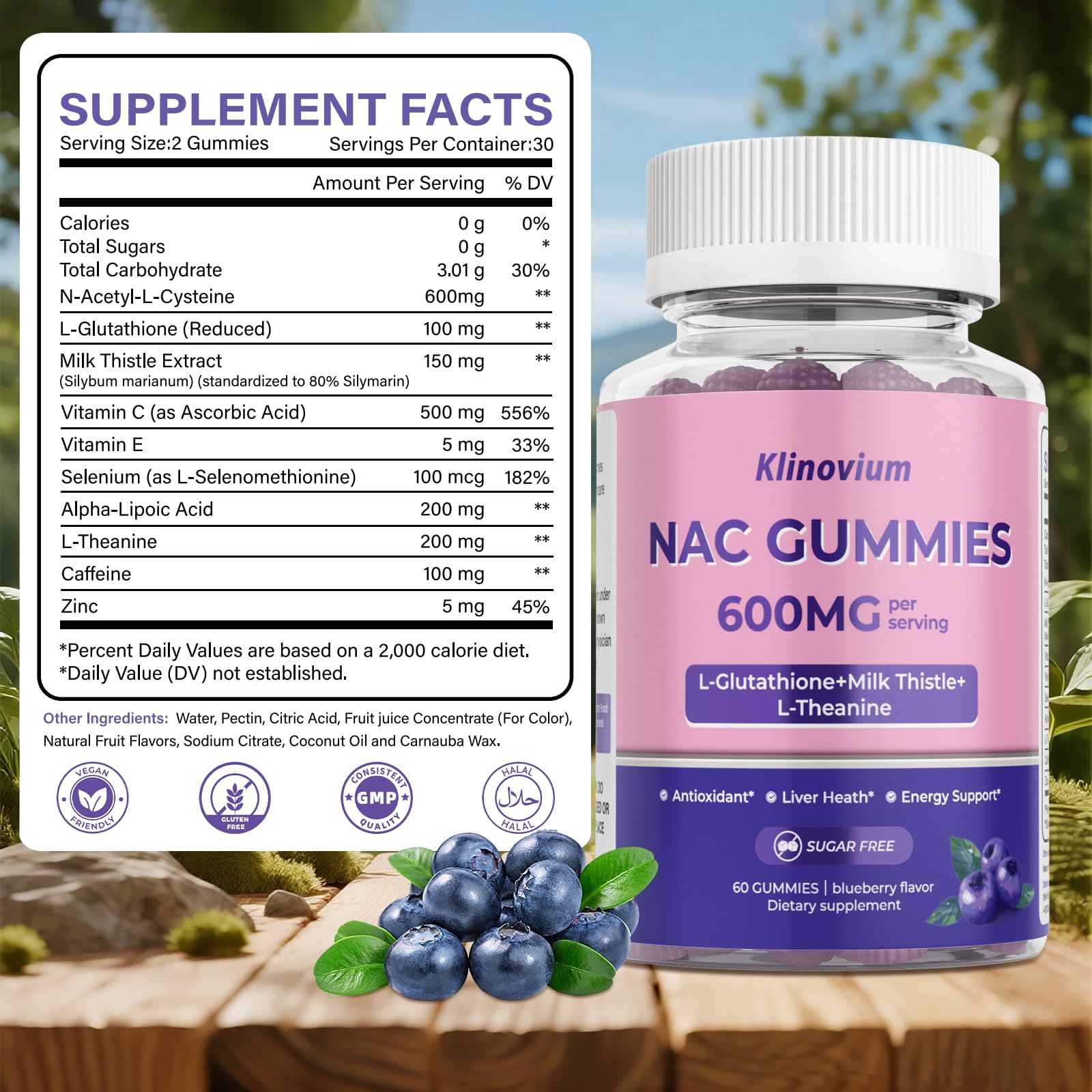 Gomitas Klinovium NAC con textura suave y sabor agradable