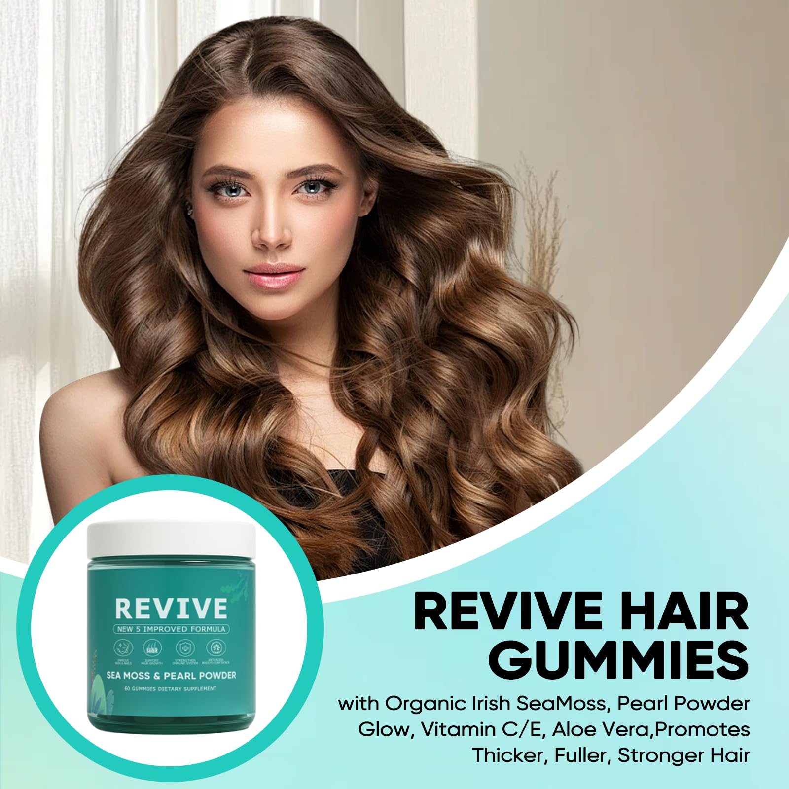 KLUNIZ Revive Gominolas aloe vera para cabello y piel saludables.