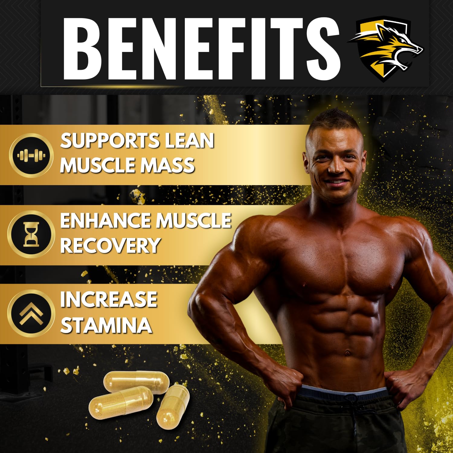 Producto sin GMO Knight Wolf Supps, compromiso de calidad.