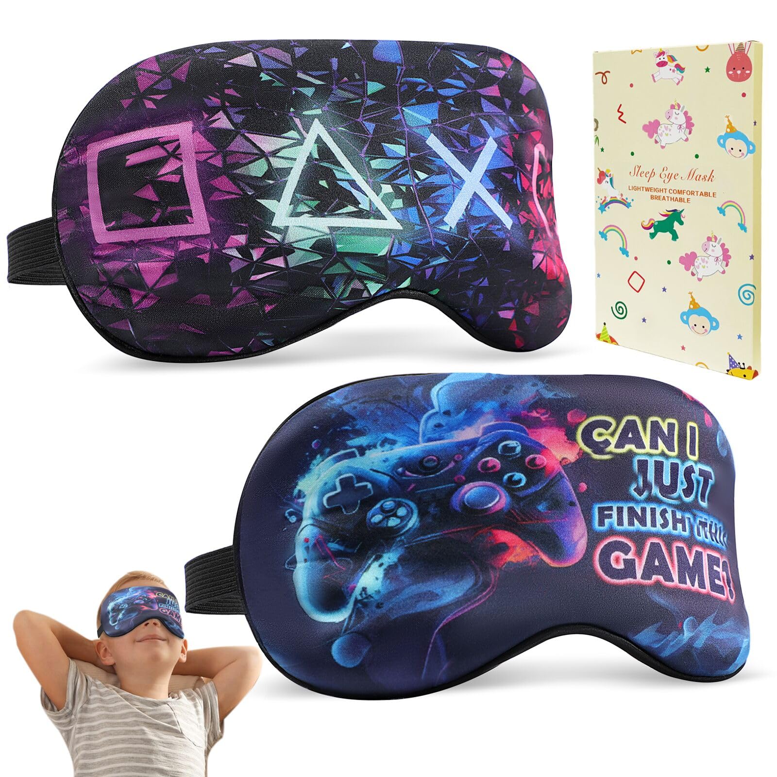 knIykmr antifaz dormir dos piezas diseño divertido para niños, favorece descanso tranquilo