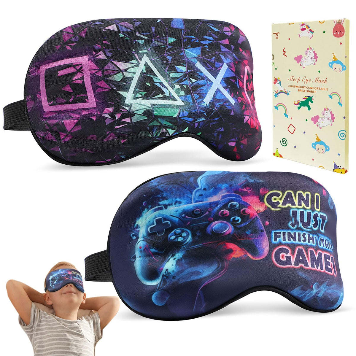 knIykmr antifaz dormir dos piezas diseño divertido para niños, favorece descanso tranquilo
