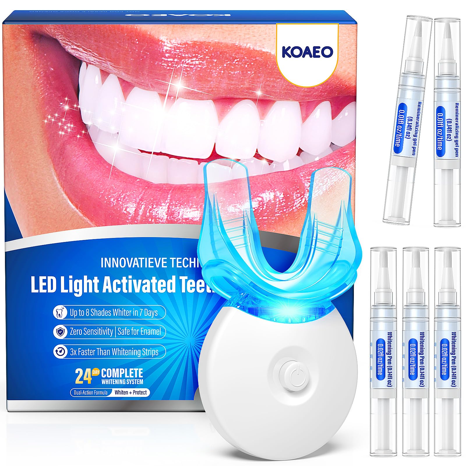KOAEO kit de blanqueamiento dental con tres bolígrafos para uso en casa.