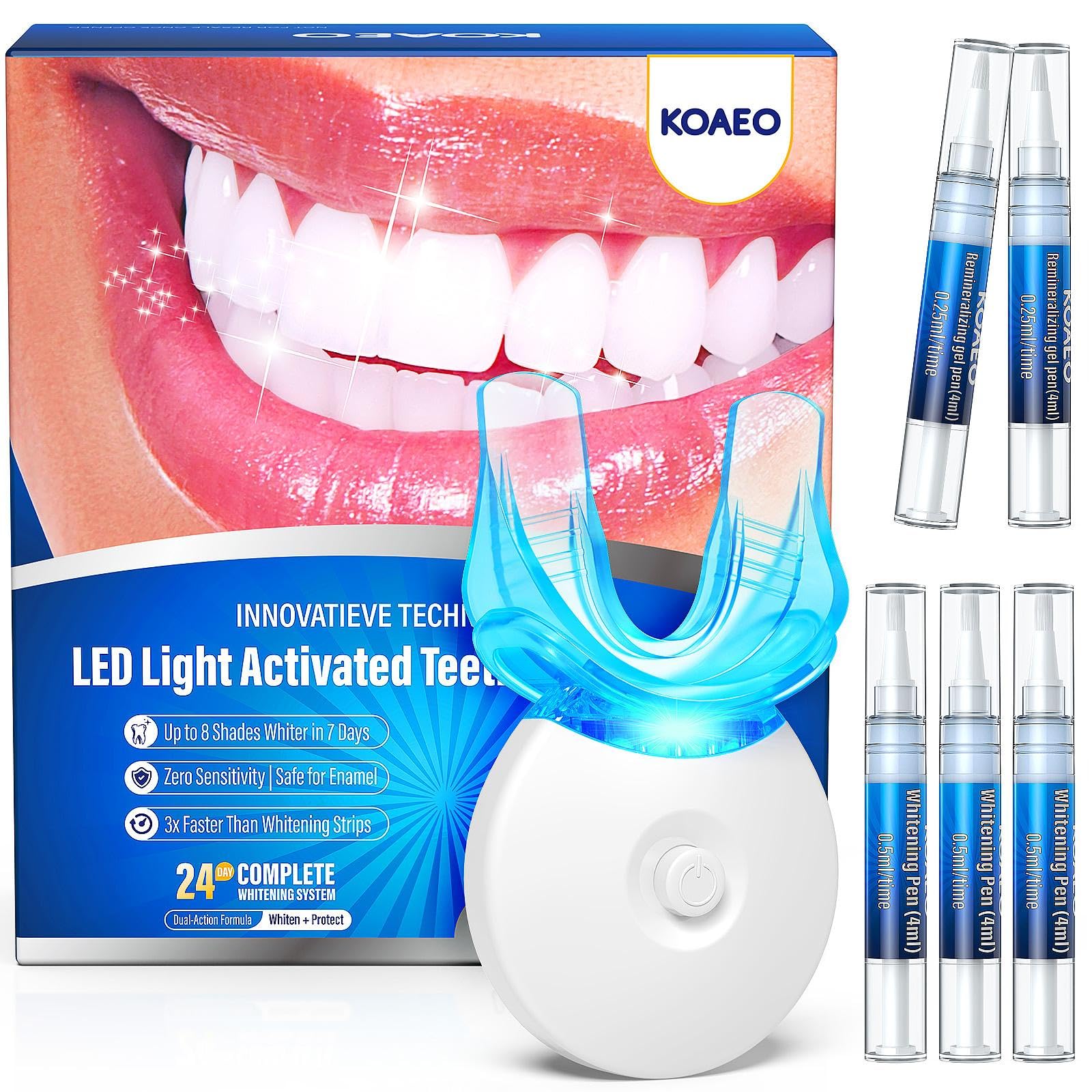 KOAEO kit de blanqueamiento con LED para uso en casa y posibles resultados