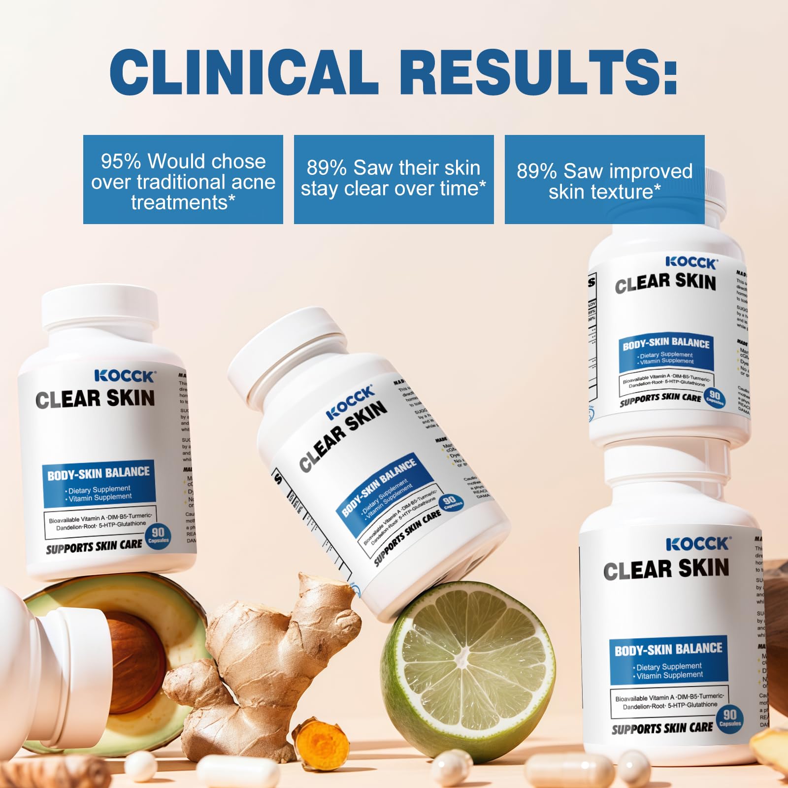 KOCCK vitaminas para piel, cuidado diario y bienestar.