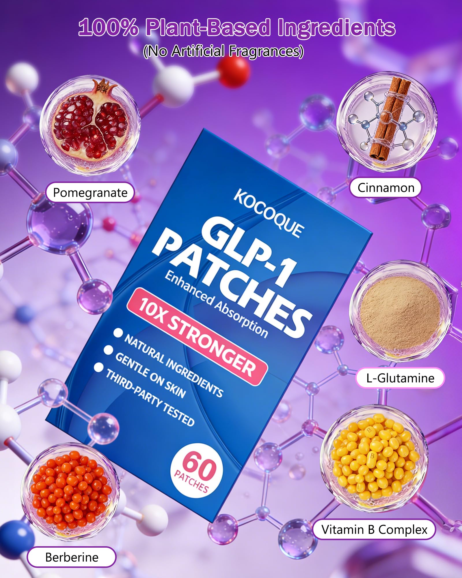 KOCCQUE GLP-1 parche para piel sensible con adhesión duradera
