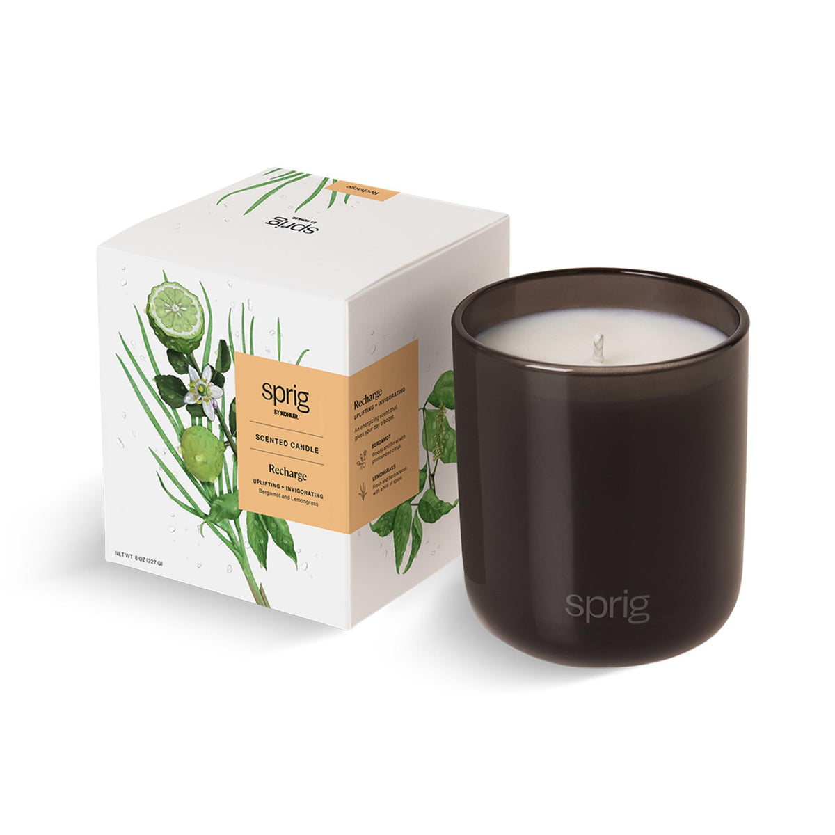 Sprig Recharge de Kohler: vela bergamota y hierba limón para despertar los sentidos cada mañana.