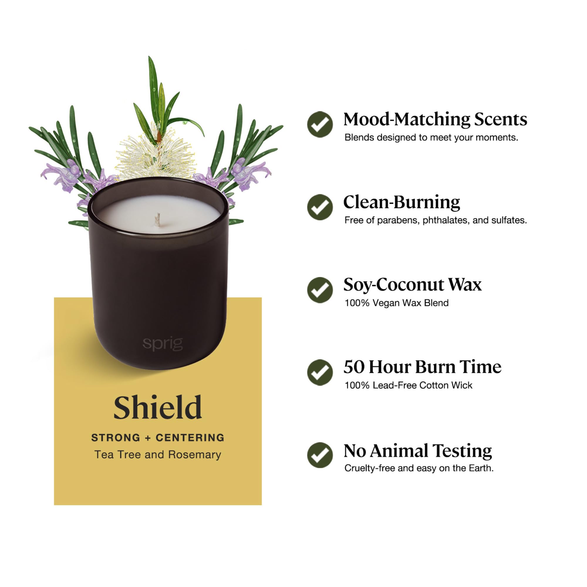 Kohler Sprig Shield: vela con mecha de algodón sin plomo para combustión estable