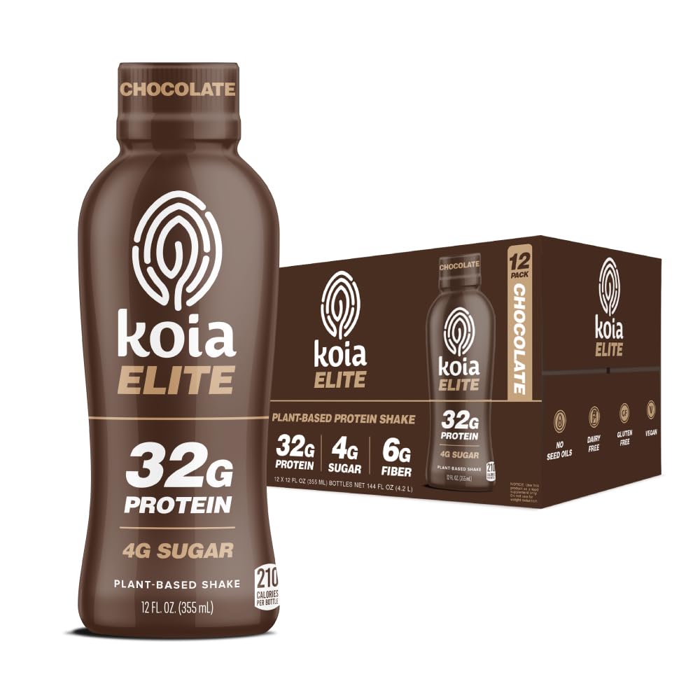 Koia Elite batido proteina vegetal chocolate, textura cremosa para empezar el día