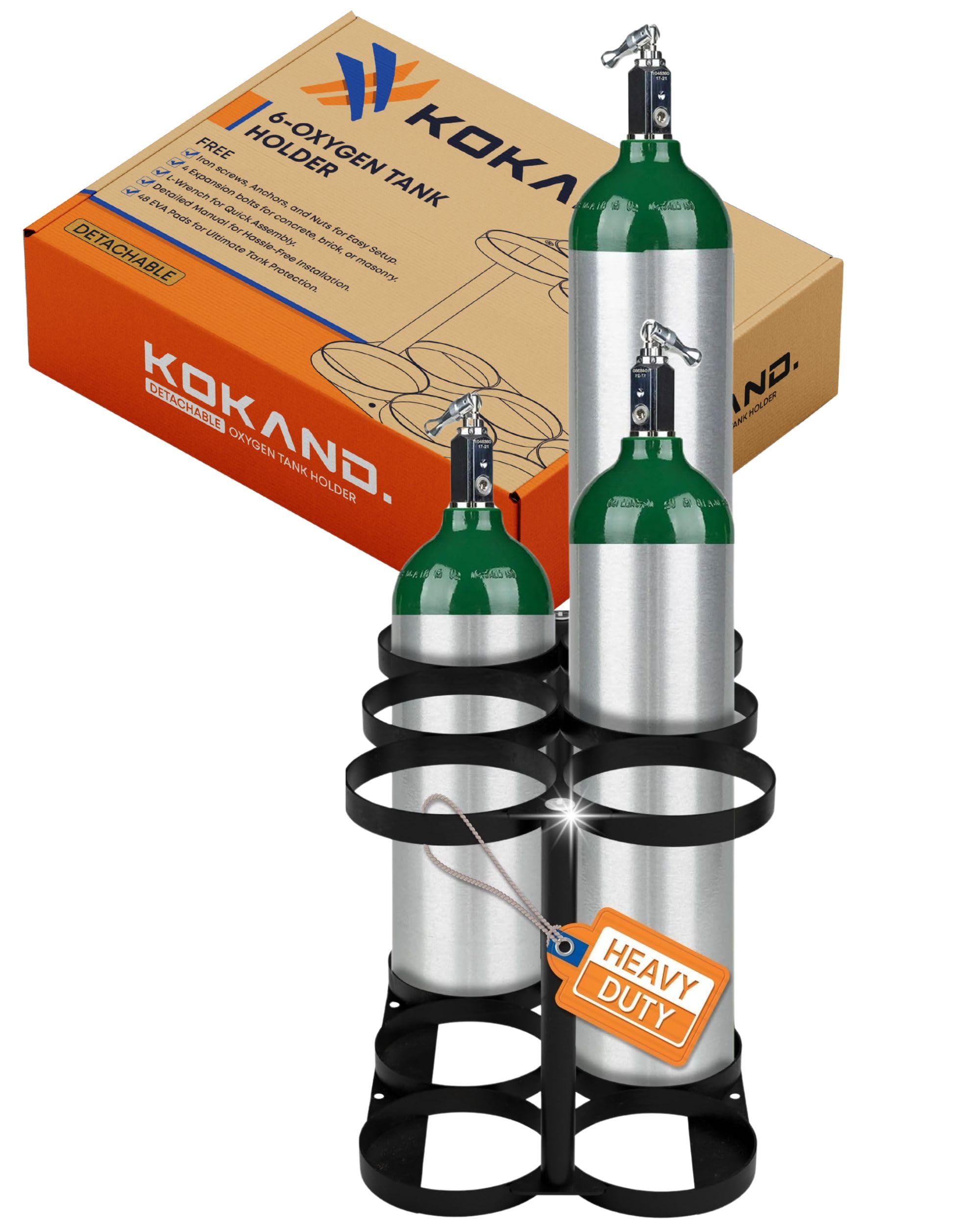 KOKAND porta-tanque de oxígeno desmontable para seis cilindros, ideal para viaje.