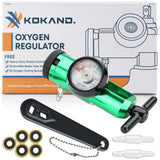 KOKAND regulador-oxígeno con manómetro claro para lectura de flujo precisa.