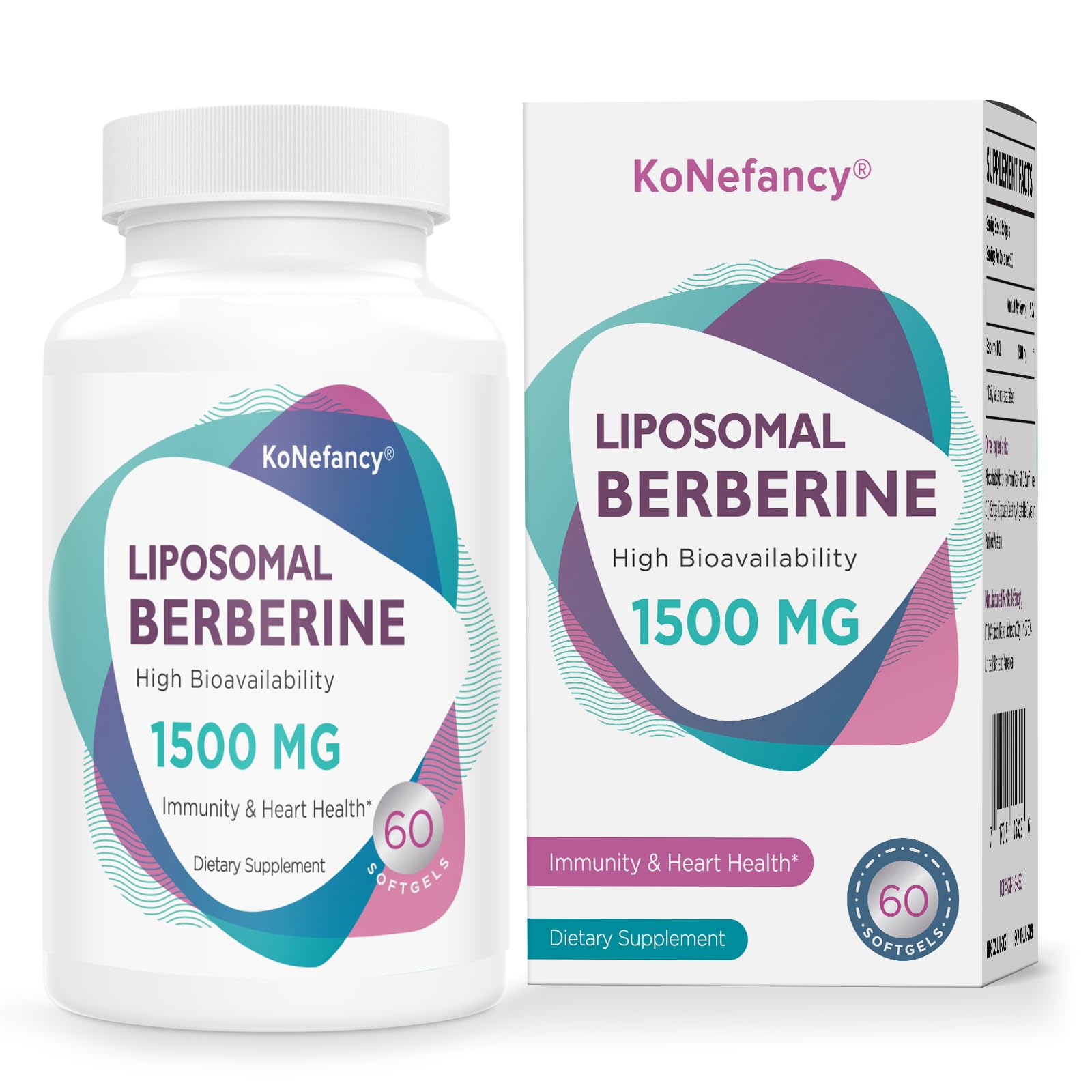 KoNefancy Berberina HCL: cápsulas de 1500 mg para uso diario y bienestar general.