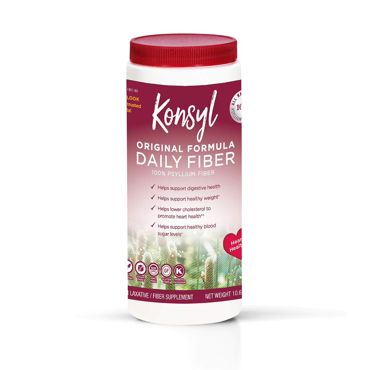 Konsyl Fórmula Original, polvo de psyllium, ideal para aumentar fibra diaria.